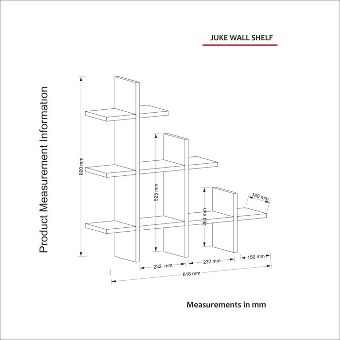Hanah Home Juke Estante de pared Travertino Hanah Home Juke Estante de pared Travertino